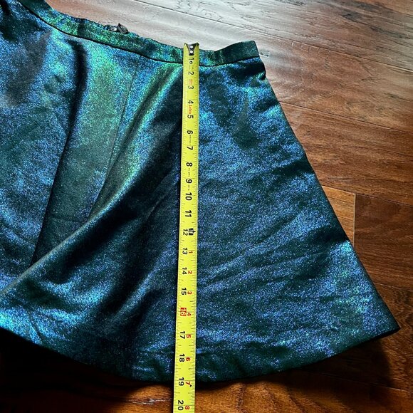 H&M - Metallic Sparkly Blue Green Flare Skater Skirt (NWT) - Picture 5 of 8